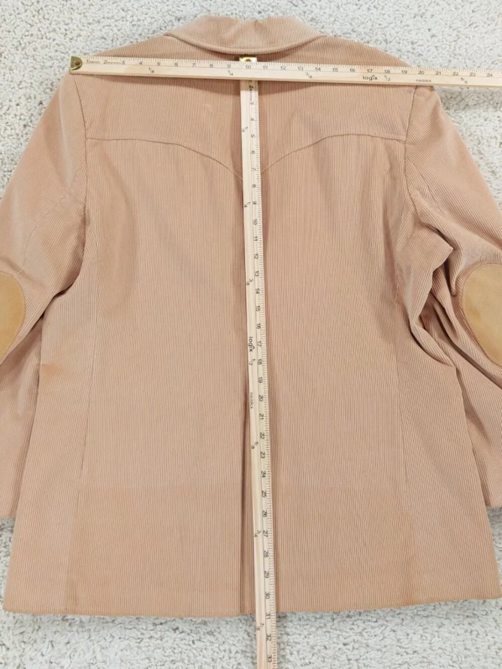 Pioneer Wear Corduroy Western Blazer Jacket Sz 46, Suede Elbow Patch, Yokes, USA